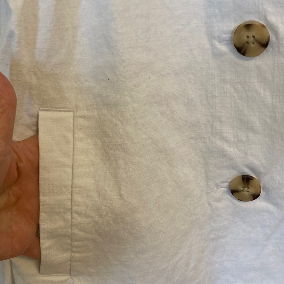 J. Jill White Double-Breasted Linen Blend Blazer - Picture 4 of 8